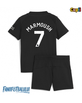 Manchester City Omar Marmoush #7 Echipament de Fotbal Replică 2025-26 Copii Deplasare (+ Șorturi)
